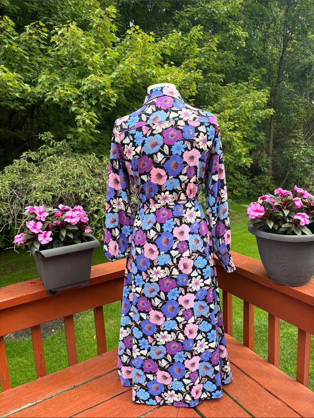 NWOT Colorful Floral Maxi Nicole Miller Dress - Picture 3 of 8